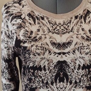 BCBG Silk Blend Black and Tan Sweater